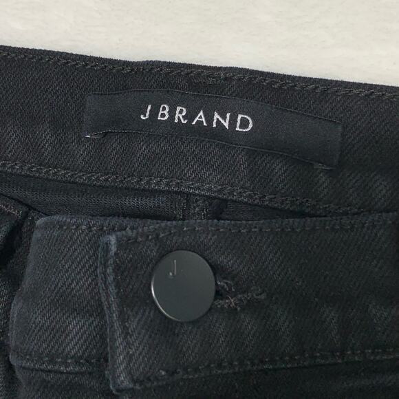 J BRAND Black Jeans Womens sz 28 Ruby Frayed Hem Fringe High Rise Stretch Denim - Picture 4 of 9